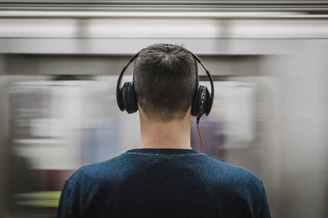 headphones man music person